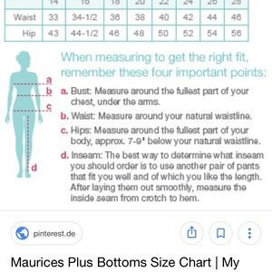 maurices jeggings size chart